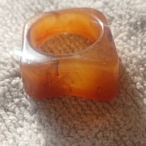 Carnelian Style Resin Ring, Style 6, Festival Rave Hippie Boho